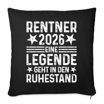 Pensioners 2026 A legend retires - Sofa pillowcase 17,3'' x 17,3'' (45 x 45 cm) - black - Front