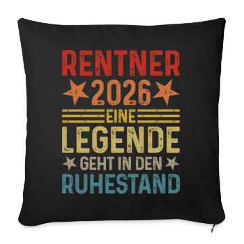 Pensioners 2026 A legend retires - Sofa pillowcase 17,3'' x 17,3'' (45 x 45 cm) - black - Front