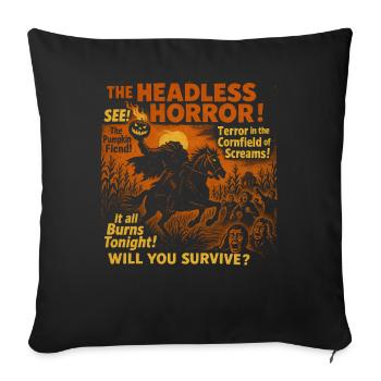L’horreur sans tête citrouille film affiche Halloween - Housse de coussin décorative 45 x 45 cm - noir - Devant