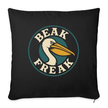 Drôle de pélican mème grand - Housse de coussin décorative 45 x 45 cm - noir - Devant
