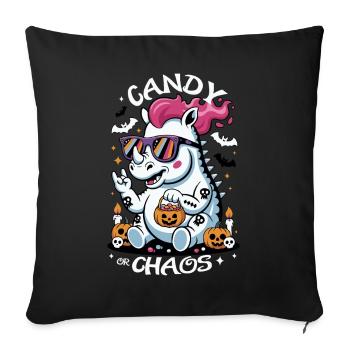 Rhinocéros Halloween Chaos - Housse de coussin décorative 45 x 45 cm - noir - Devant