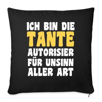 Family motif niece - Sofa pillowcase 17,3'' x 17,3'' (45 x 45 cm) - black - Front