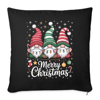 Trois Gnomes avec des Chapeaux - Joyeux Noël - Housse de coussin décorative 45 x 45 cm - noir - Devant