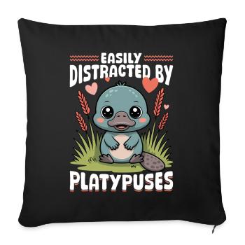 Esthétique amusante Kawaii Platypus - Housse de coussin décorative 45 x 45 cm - noir - Devant