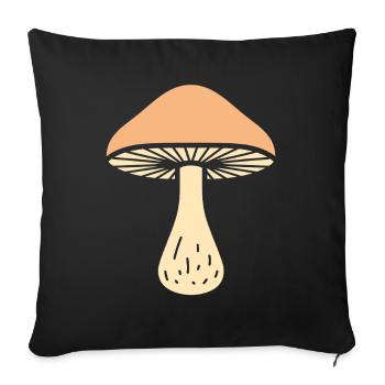 Mushroom Natural Illustration - Sofa pillowcase 17,3'' x 17,3'' (45 x 45 cm) - black - Front