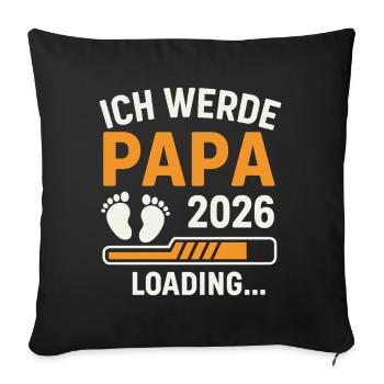 Father-to-be I WILL BE A DAD 2026 Funny - Sofa pillowcase 17,3'' x 17,3'' (45 x 45 cm) - black - Front
