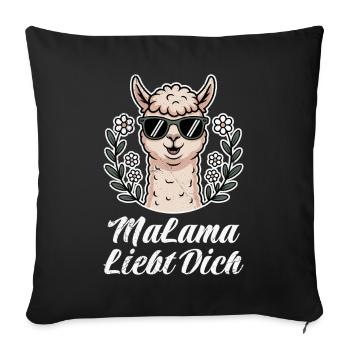 Bald Mama MALAMA LIEBT DICH Lustiges - Sofakissenbezug 45 x 45 cm - Schwarz - Vorne