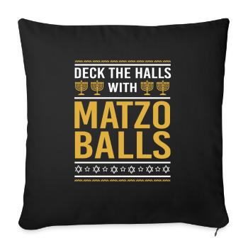 Hanukkah Chanukkah Hanukah - Sofa pillowcase 17,3'' x 17,3'' (45 x 45 cm) - black - Front