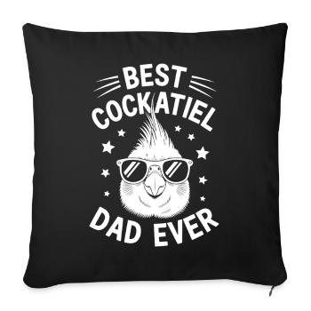calopsitte disant papa cockatiel cadeau - Housse de coussin décorative 45 x 45 cm - noir - Devant