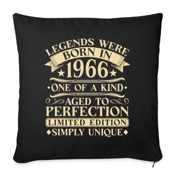 60ème Anniversaire Vintage 1966 - Housse de coussin décorative 45 x 45 cm - noir - Devant