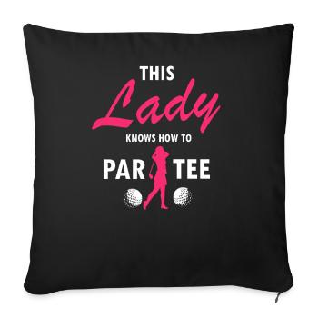 Citation de golf amusante pour les introvertis qui aiment le silence - Housse de coussin décorative 45 x 45 cm - noir - Devant
