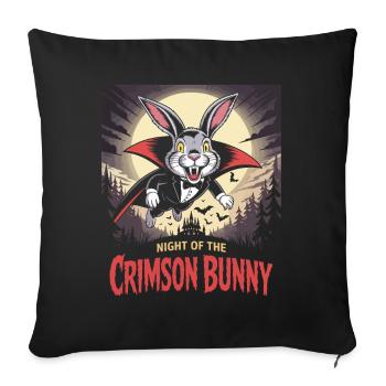 La Nuit du Lapin Pourpre - Bunny Design - Housse de coussin décorative 45 x 45 cm - noir - Devant