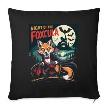 Nuit du renard au château avec des vampires - Housse de coussin décorative 45 x 45 cm - noir - Devant