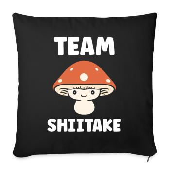 Team Shiitake Team Mushroom Fun - Sofa pillowcase 17,3'' x 17,3'' (45 x 45 cm) - black - Front