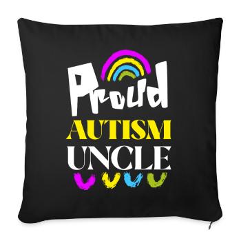 Proud Autism Uncle - Sofa pillowcase 17,3'' x 17,3'' (45 x 45 cm) - black - Front