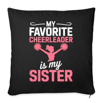 pom-pom girl disant drôle pom-pom girl cadeau - Housse de coussin décorative 45 x 45 cm - noir - Devant
