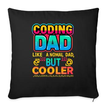 Programmieren Papa Cooler, Programmierer - Sofakissenbezug 45 x 45 cm - Schwarz - Vorne