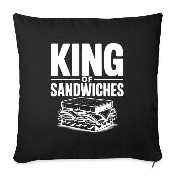 King of Sandwiches - Sofa pillowcase 17,3'' x 17,3'' (45 x 45 cm) - black - Front