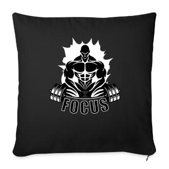 Focus Shirt – Fitness Bodybuilding Gym - Sofa pillowcase 17,3'' x 17,3'' (45 x 45 cm) - black - Front