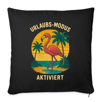 Flamingo Beach Vacation Enabled - Sofa pillowcase 17,3'' x 17,3'' (45 x 45 cm) - black - Front