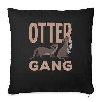 Sea otter gang cartoon otter - Sofa pillowcase 17,3'' x 17,3'' (45 x 45 cm) - black - Front