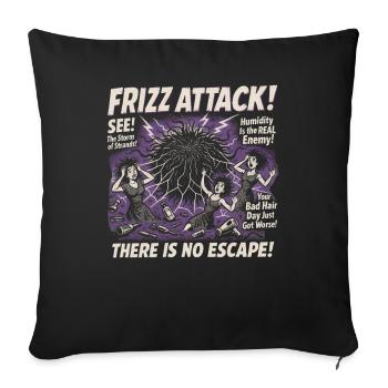 Cheveux crépus Attaque Affiche de film Halloween pour femmes - Housse de coussin décorative 45 x 45 cm - noir - Devant