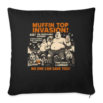 Muffin Top Invasion Affiche de film Halloween pour hommes - Housse de coussin décorative 45 x 45 cm - noir - Devant