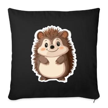 Igel - Sofakissenbezug 45 x 45 cm - Schwarz - Vorne