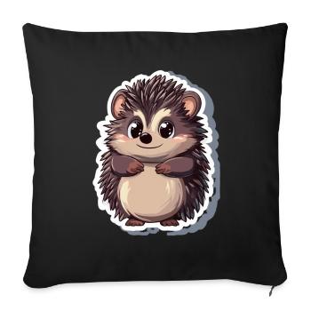 Hedgehog - Sofa pillowcase 17,3'' x 17,3'' (45 x 45 cm) - black - Front