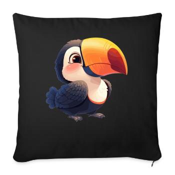 Toucans Toucan - Sofa pillowcase 17,3'' x 17,3'' (45 x 45 cm) - black - Front