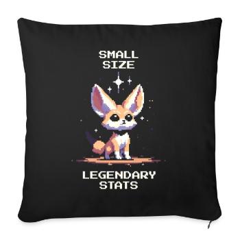 Small but Legendary Values | Fennec, Desert Fox - Sofa pillowcase 17,3'' x 17,3'' (45 x 45 cm) - black - Front