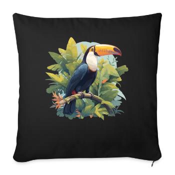Toucans Toucan - Sofa pillowcase 17,3'' x 17,3'' (45 x 45 cm) - black - Front