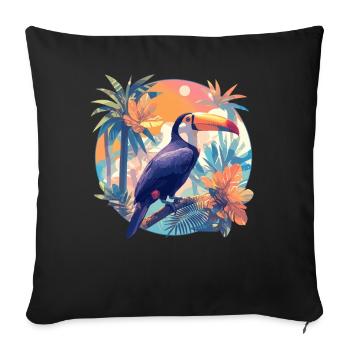Toucans Toucan - Sofa pillowcase 17,3'' x 17,3'' (45 x 45 cm) - black - Front