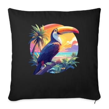 Toucans Toucan - Sofa pillowcase 17,3'' x 17,3'' (45 x 45 cm) - black - Front