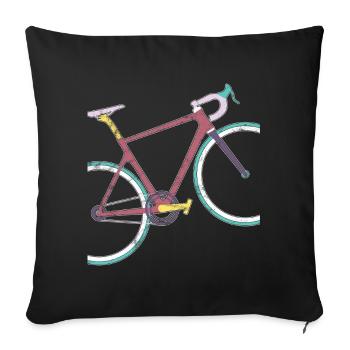 Retro Vintage Grunge Road Bike Modern Cycling Design - Sofa pillowcase 17,3'' x 17,3'' (45 x 45 cm) - black - Front
