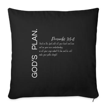 Le plan de Dieu - Proverbes 3:5-6 - Housse de coussin décorative 45 x 45 cm - noir - Devant