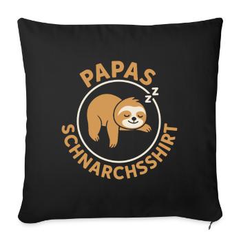 Paternité T-shirt drôle contre les ronflements de papa - Housse de coussin décorative 45 x 45 cm - noir - Devant