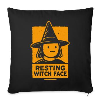 Ruhendes Hexengesicht Lustiges Halloween Spruch Kostüm - Sofakissenbezug 45 x 45 cm - Schwarz - Vorne