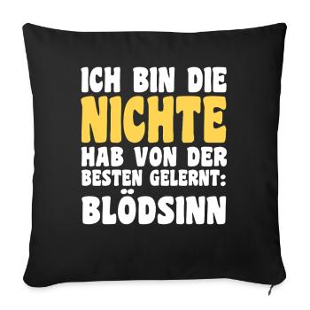 Family motif niece - Sofa pillowcase 17,3'' x 17,3'' (45 x 45 cm) - black - Front