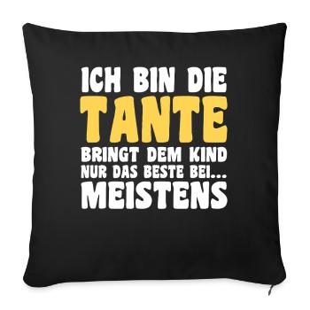 Family motif aunt - Sofa pillowcase 17,3'' x 17,3'' (45 x 45 cm) - black - Front