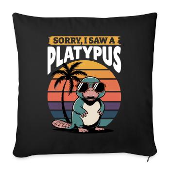 Esthétique amusante Kawaii Platypus - Housse de coussin décorative 45 x 45 cm - noir - Devant