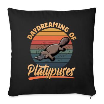 Esthétique amusante Kawaii Platypus - Housse de coussin décorative 45 x 45 cm - noir - Devant
