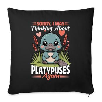 Esthétique amusante Kawaii Platypus - Housse de coussin décorative 45 x 45 cm - noir - Devant
