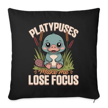Esthétique amusante Kawaii Platypus - Housse de coussin décorative 45 x 45 cm - noir - Devant