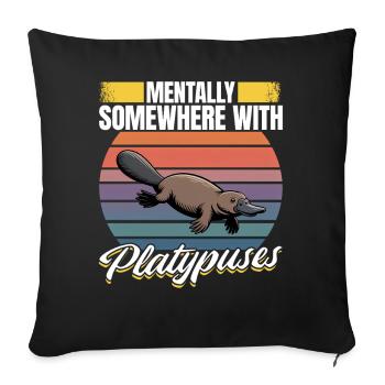 Esthétique amusante Kawaii Platypus - Housse de coussin décorative 45 x 45 cm - noir - Devant