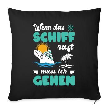 Funny Cruise Sayings Outfits Holiday - Sofa pillowcase 17,3'' x 17,3'' (45 x 45 cm) - black - Front