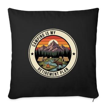 Régime de retraite pour les retraités en camping - Housse de coussin décorative 45 x 45 cm - noir - Devant