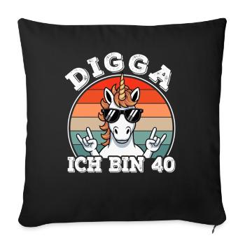 40th Birthday 40s 40th Digga I'm 40 Years Old - Sofa pillowcase 17,3'' x 17,3'' (45 x 45 cm) - black - Front