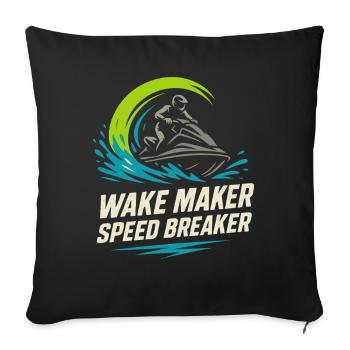 Jet Ski Racer Motomarine Pwc - Housse de coussin décorative 45 x 45 cm - noir - Devant
