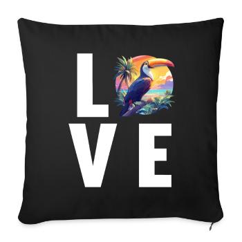 Toucans Toucan - Sofa pillowcase 17,3'' x 17,3'' (45 x 45 cm) - black - Front